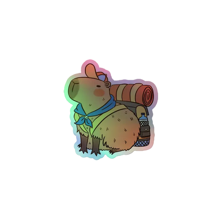 Capybara Camping Adventure Holographic Sticker Set product image (2)