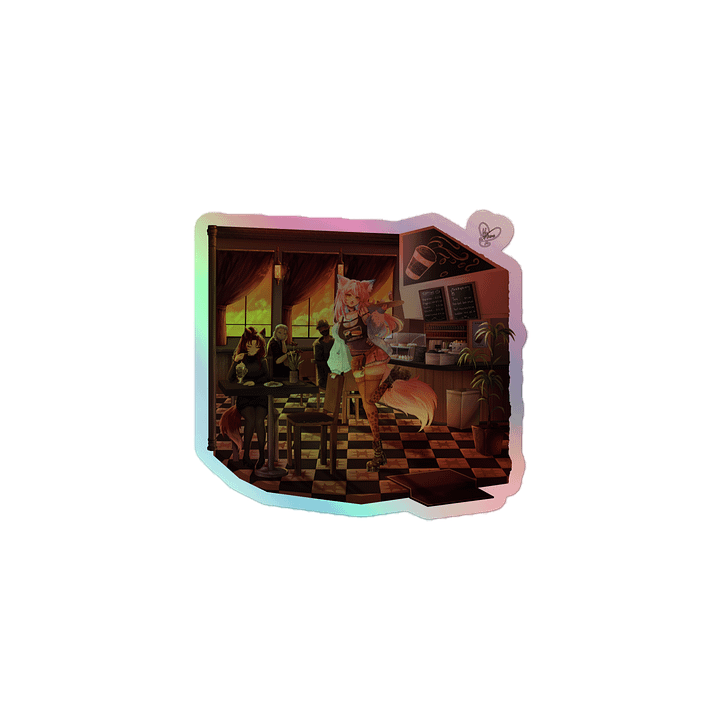 Working the Cafe Holographic Sticker Sheet product image (1)