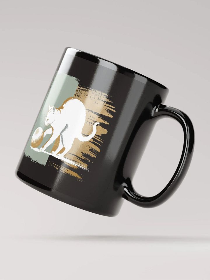 Holiday cat charm -black mug product image (2)