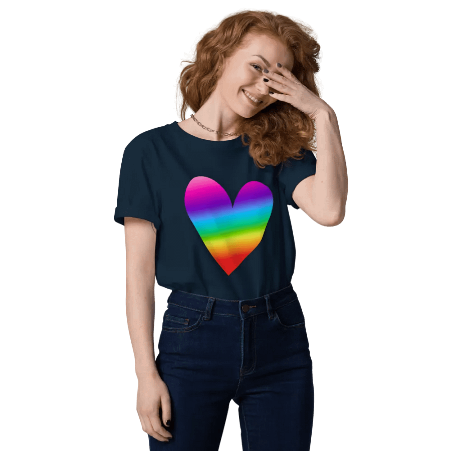 Rainbow Heart Stanley/Stella Organic Cotton T-Shirt product image (171)