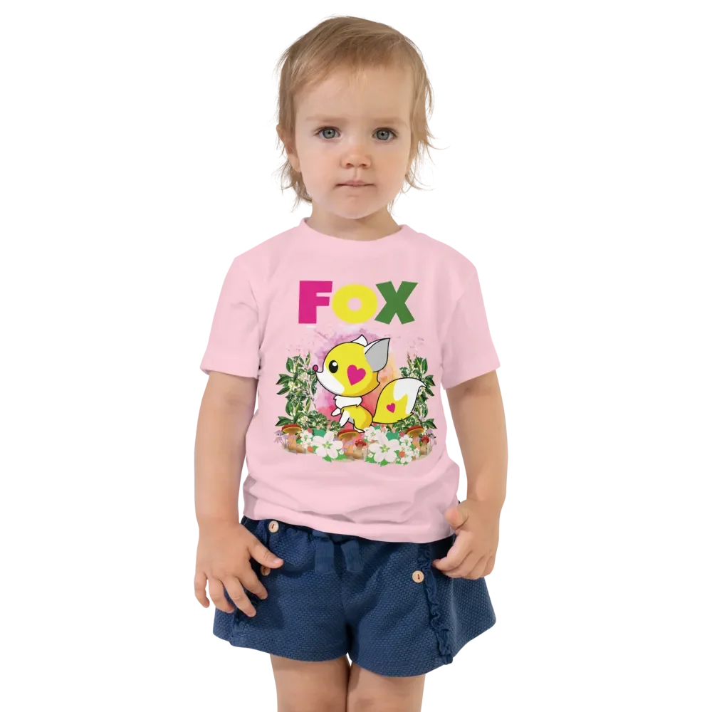Fox Colorful Funny Cute Bella +Canvas Toddler T-Shirt – Funny Shirt & Gift for Kids product image (1)