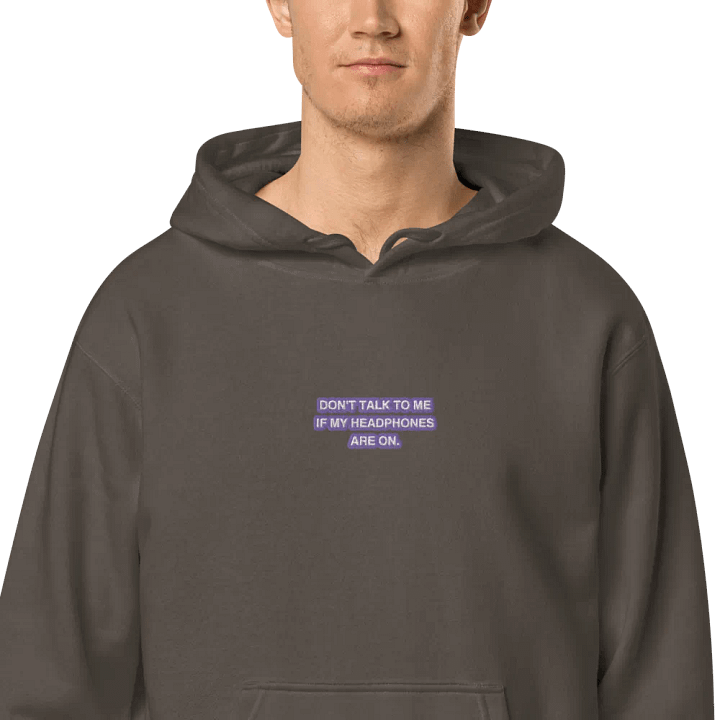 HEADPHONES ON (purple bubble design 2) embroidered pigment hoodie product image (2)