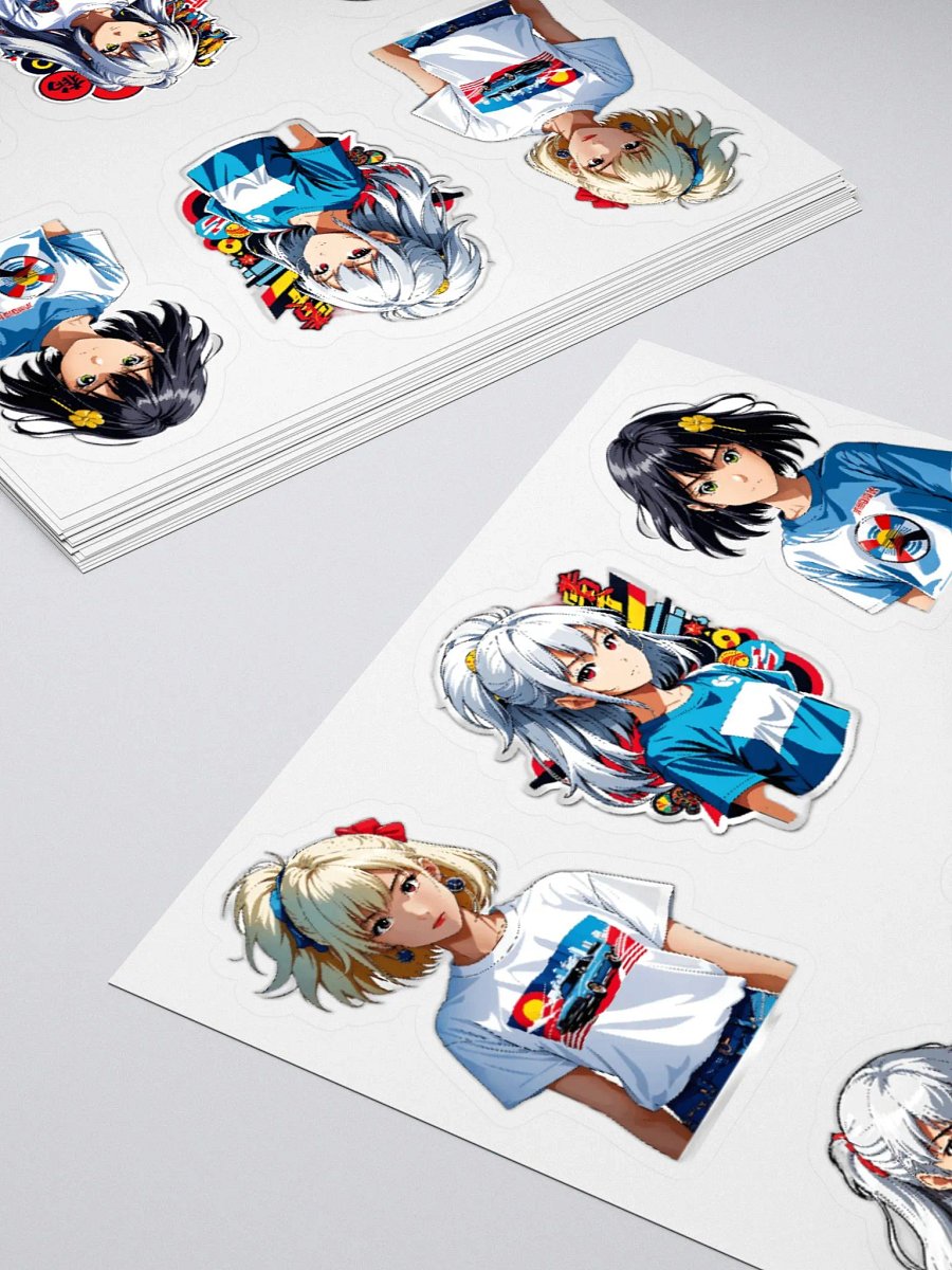 Anime Racing Girls Kiss Cut Stickers Set product image (11)