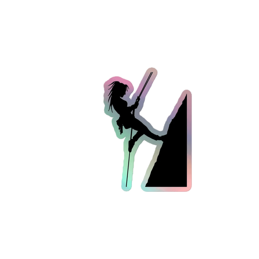 Climber girl holographic sticker product image (1)