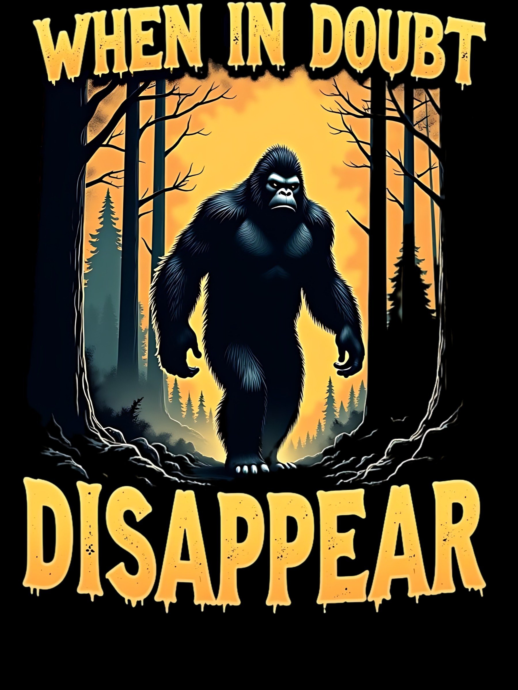 When In Doubt Disappear Funny Bigfoot Sasquatch product image (1)