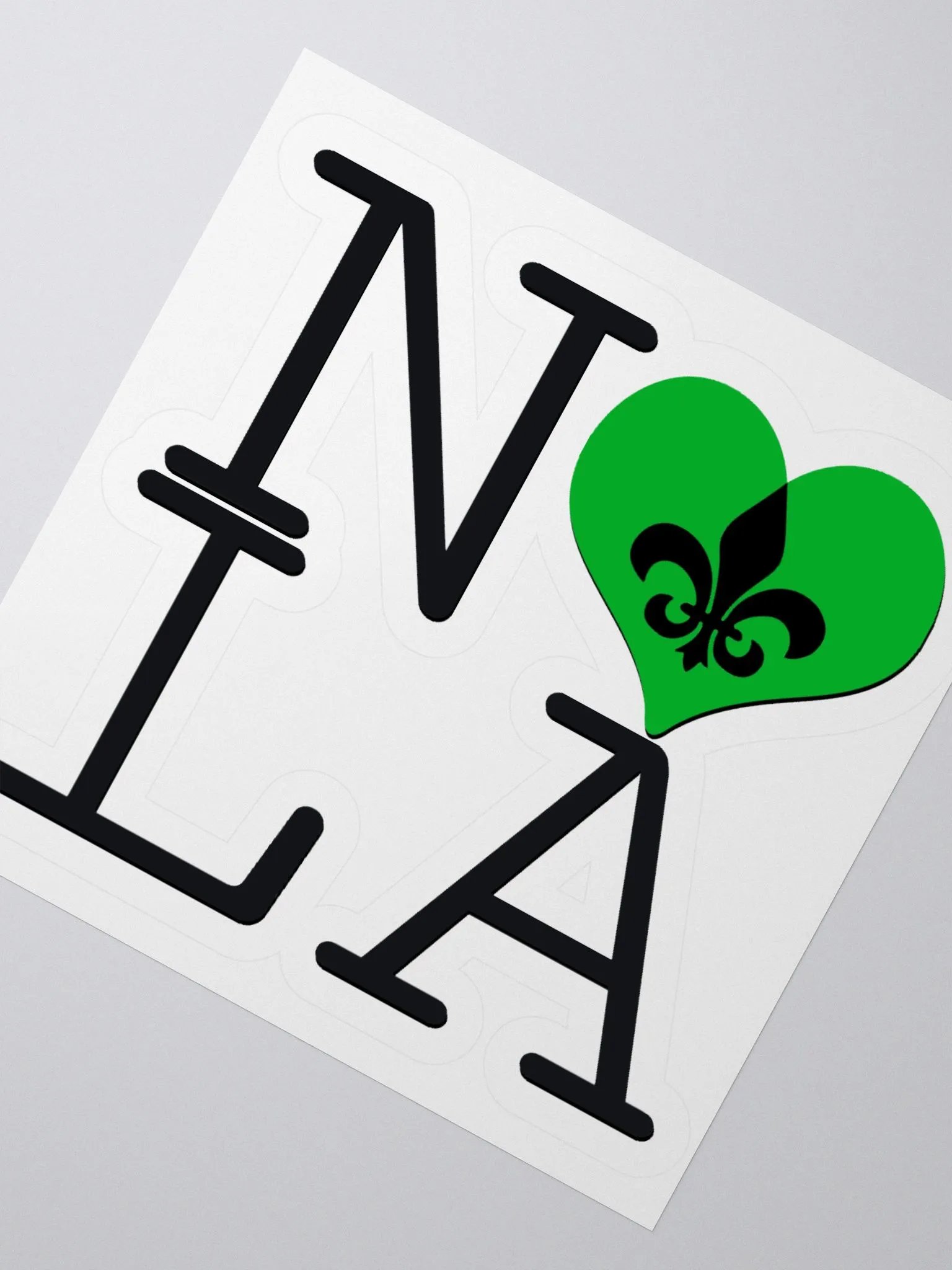 I LOVE NOLA **BIGSHOT STICKER** (GREEN HEART + IMAGE POP) product image (2)