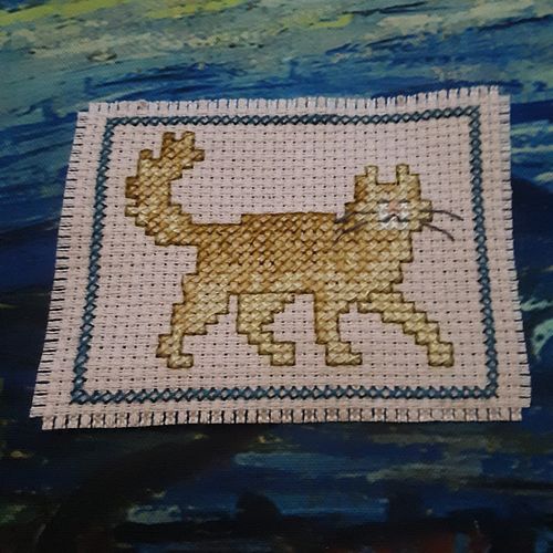 My Second Cross-stitch is finished. I did most of it over on twitch but did the Blue edge off stream. 

#crossstitch #crossst...