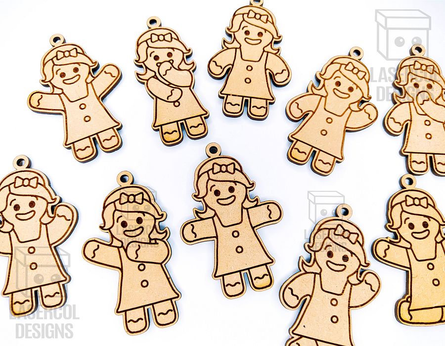 Gingerbread Cookies Christmas Ornaments Set 2 - Laser Cut Files product image (10)
