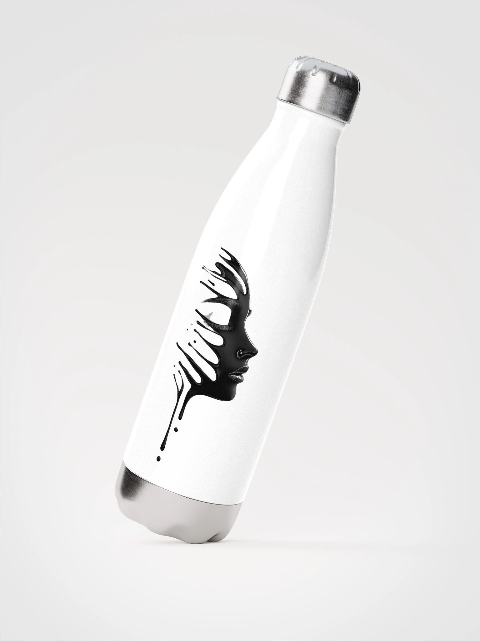 Glossy Noir Liquid Art Stainless Steel Water Bottle product image (2)
