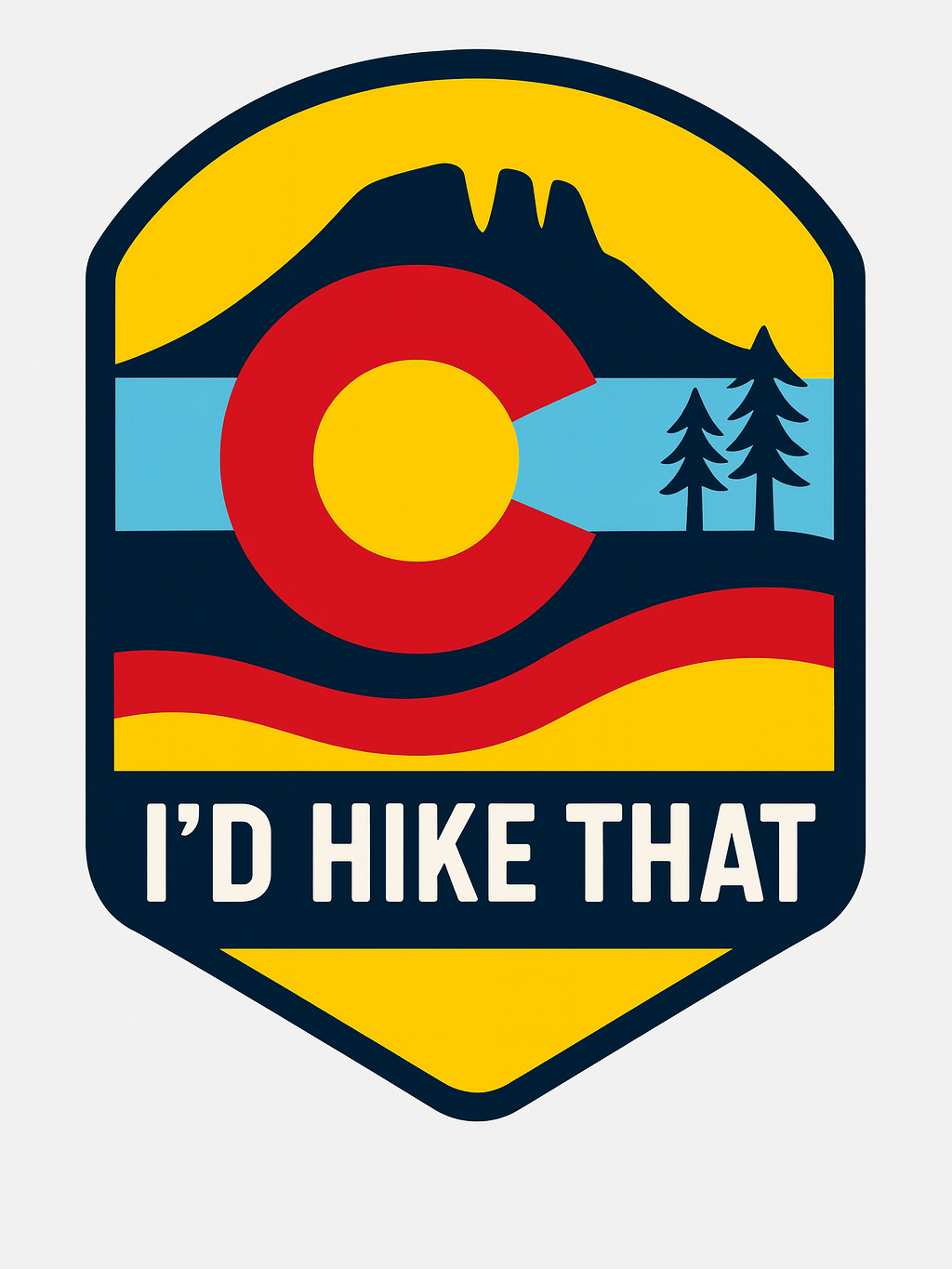 🏔️ “I’d Hike That” Colorado Badge Keychain – Horsetooth Mountain Edition product image (1)