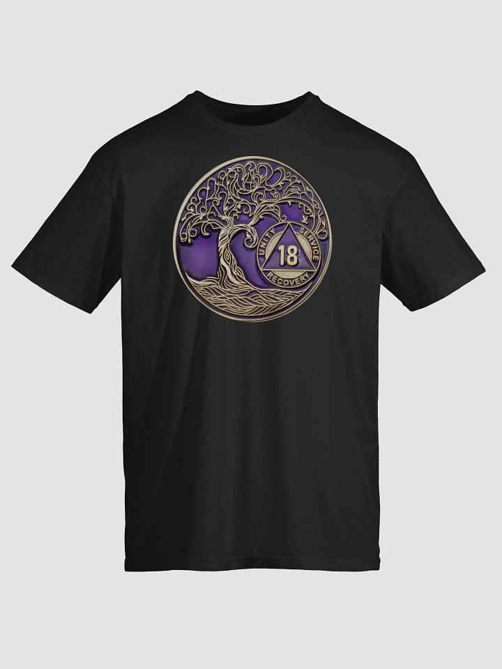Twisted Tree of Life 18th Year Sobriety Purple Medallion T-Shirt product image (1)