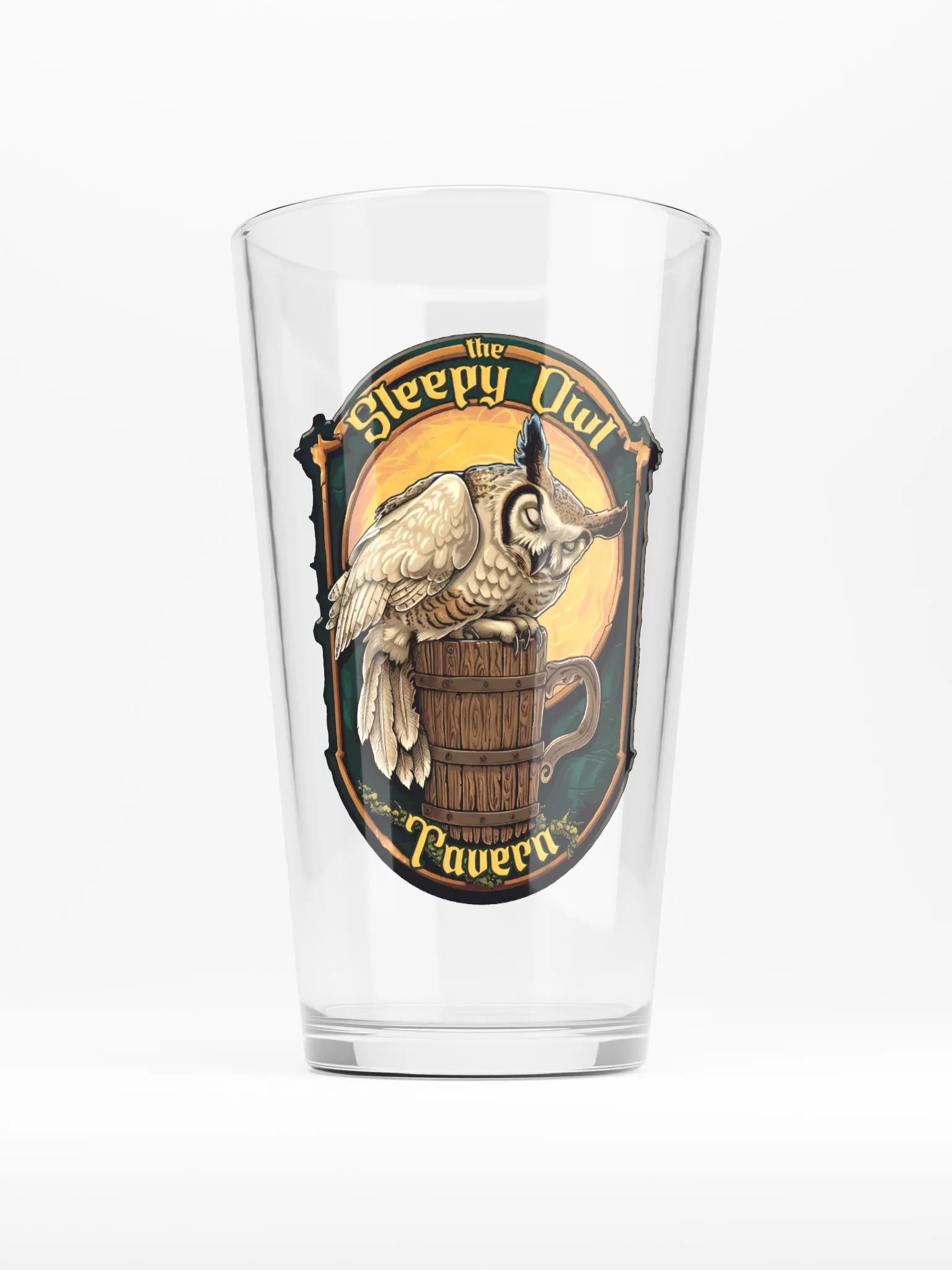 Sleepy Owl Tavern Pint Glass product image (1)