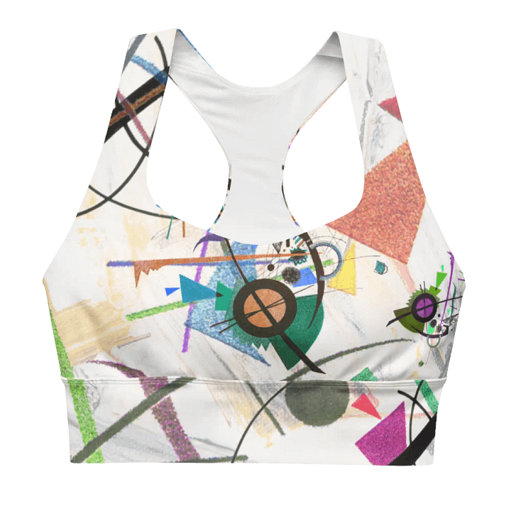 Abstract Lithographic Pattern Design Longline Sports Bra - V2 product image (2)