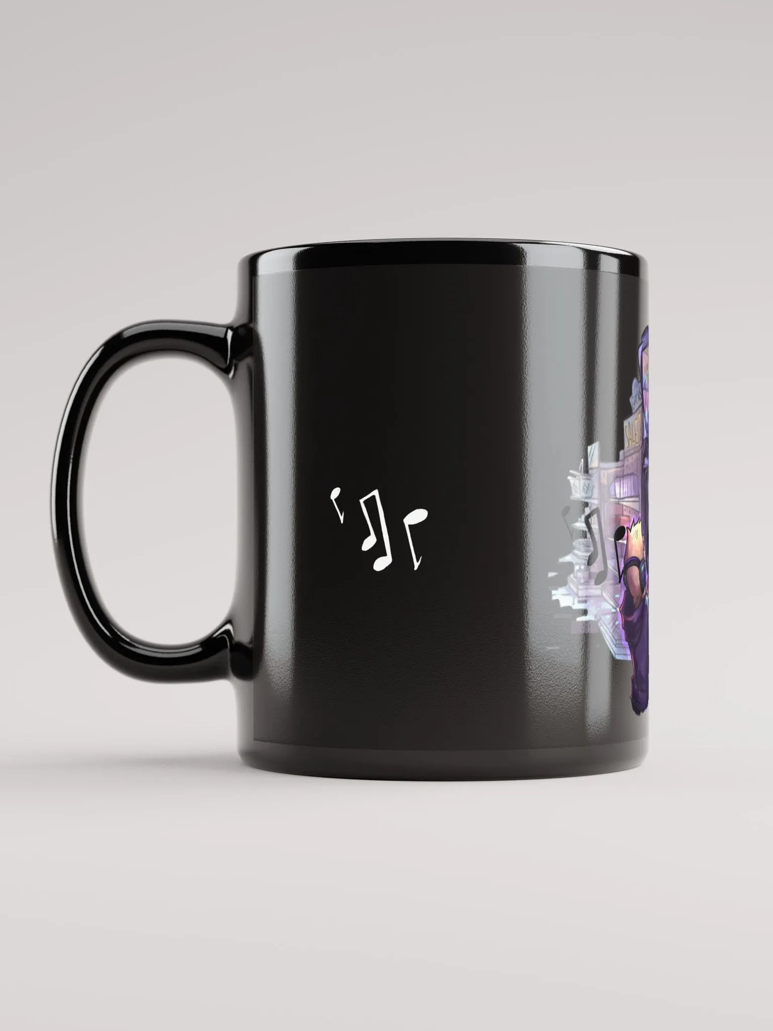 Black Ceramic Mug (Purple Dreams Design) product image (6)