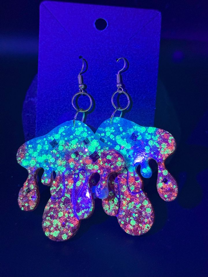 Resin Earings - Dripping Mushrooms product image (2)