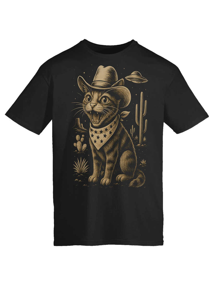 UFO Cowboy Tabby Cat T-Shirt product image (44)