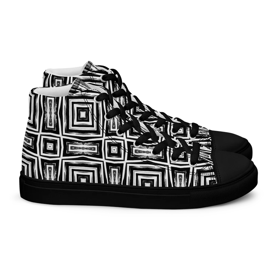 Abstract Monochrome Repeating Pattern Men's Canvas Shoe High Tops product image (16)