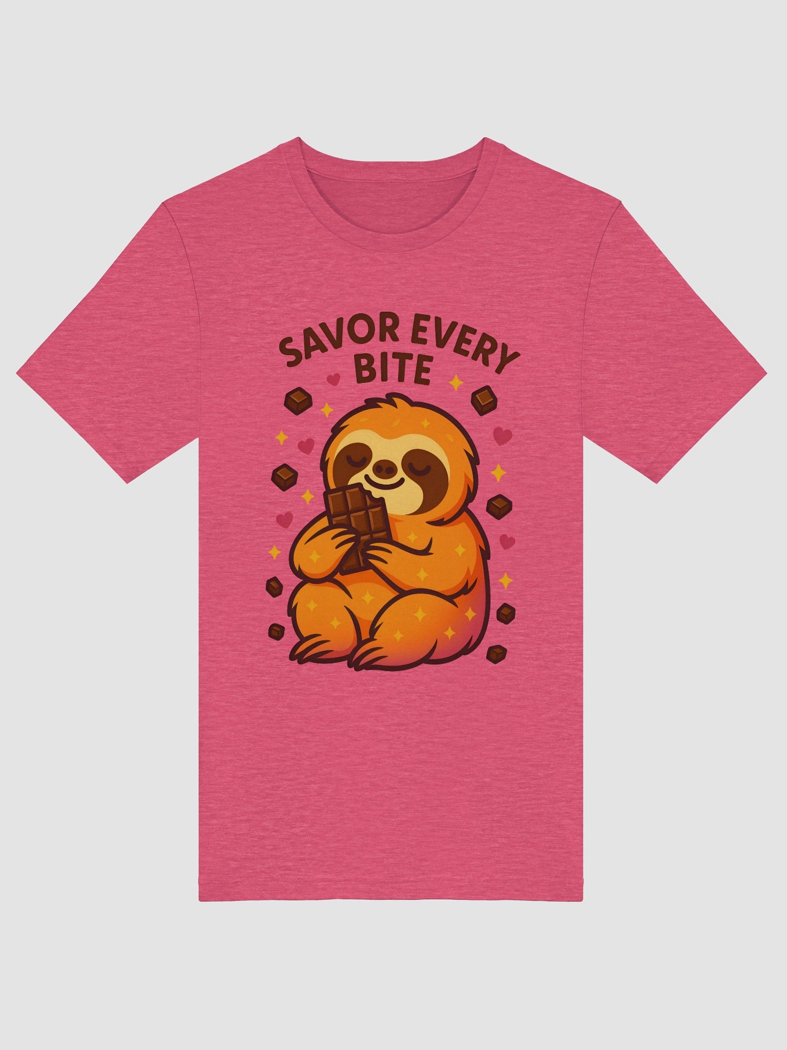 Savor Every Bite – Cute Sloth Chocolate T-Shirt | Sloths Having Snacks Collection product image (20)