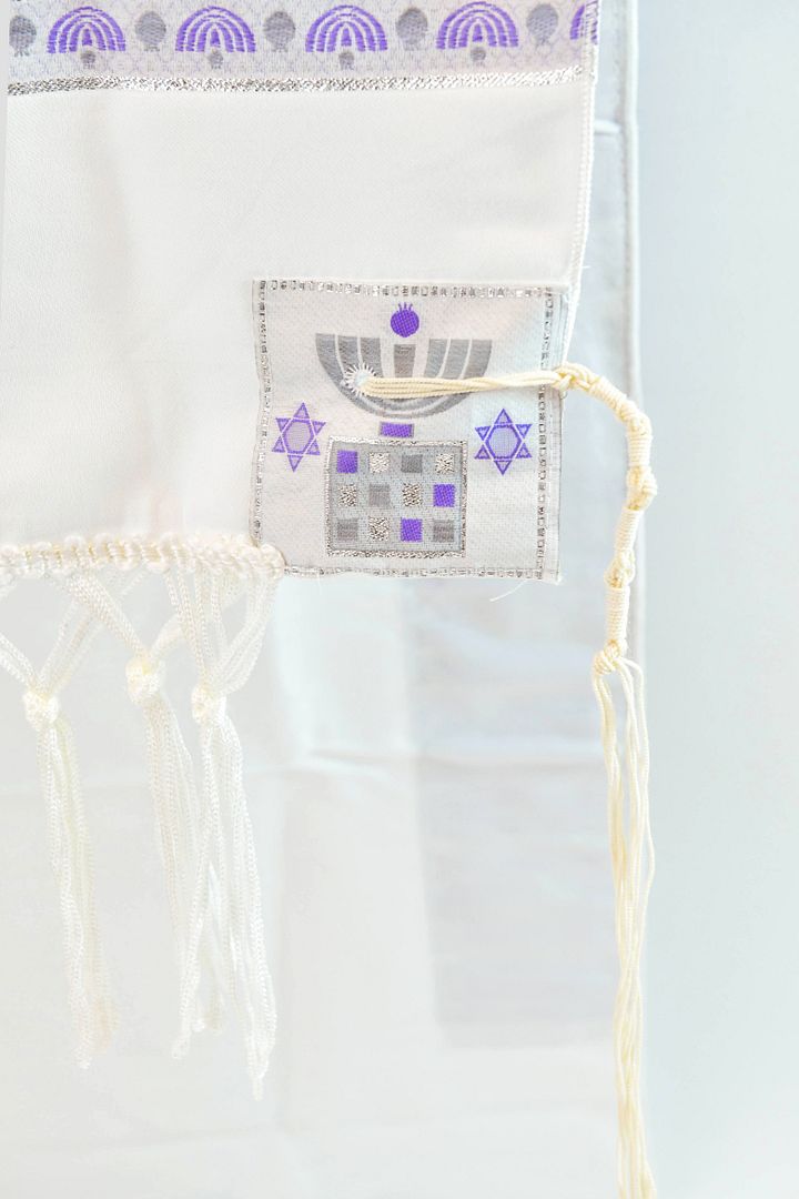 PURPLE MENORAH -Small Tallit (Prayer Shawl) KIT product image (2)