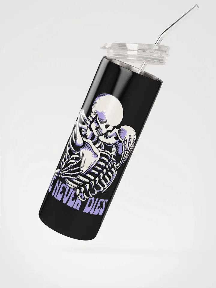 Gothic Valentine's Stainless Steel Tumbler: Love Never Dies product image (2)