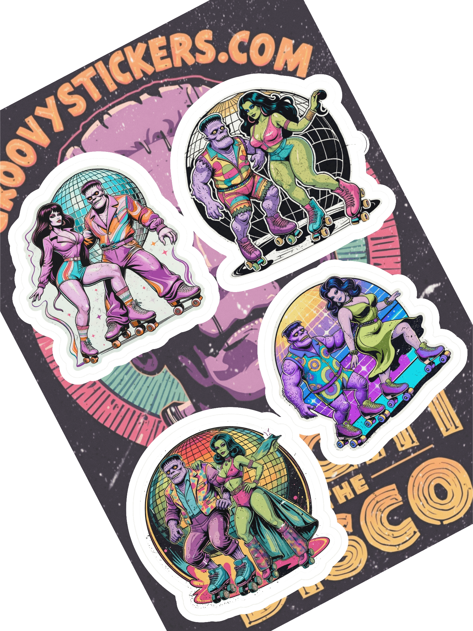 Monster Disco Roller Skating Sticker Sheet product image (1)