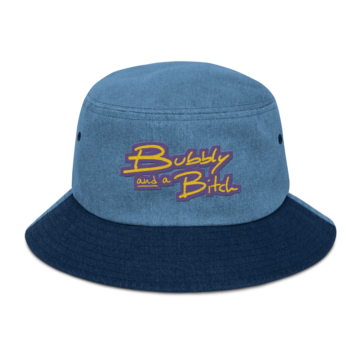 Bubbly and a B*tch (tulip design) denim bucket hat product image (1)