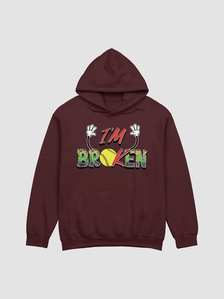 Im Broken Im Ok Softball Hands Playful Gesture Hoodie product image (11)