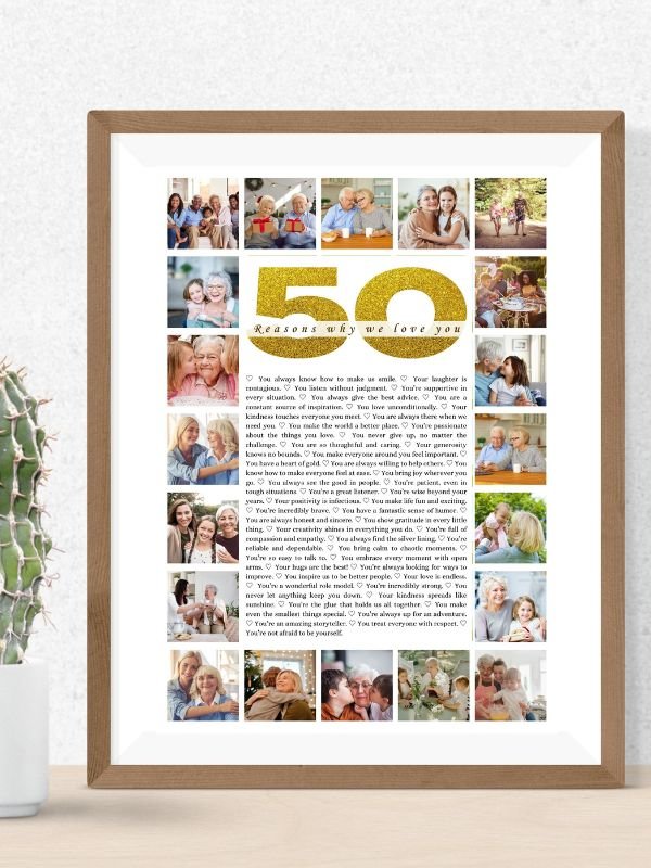 50 Reasons Why We Love You Photo Collage Canva Template product image (2)