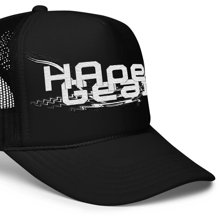 Foam Trucker Hat - Embroidered - White HApex Gear White Logo product image (7)