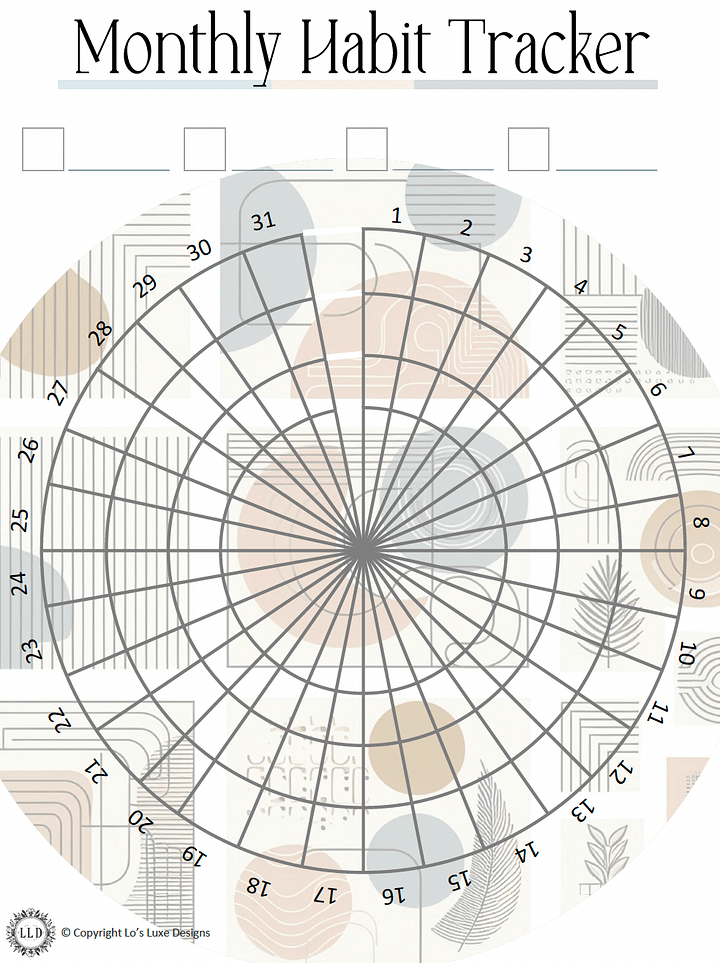 Geometric Bliss - Habit Tracker Bundle - 8.5x11 Printable product image (1)
