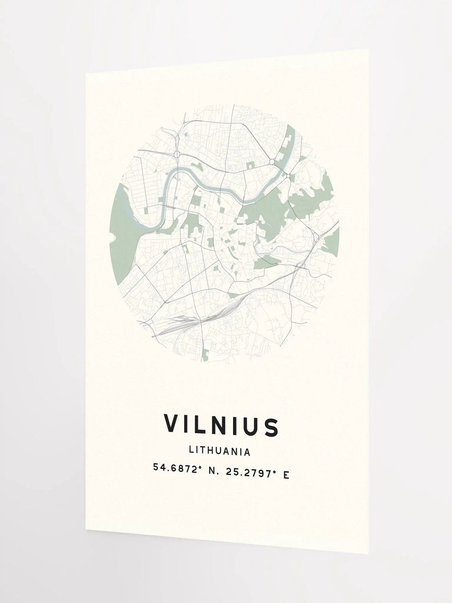 Vilnius Street Map Poster – Beige Minimalist Circular City Art product image (5)