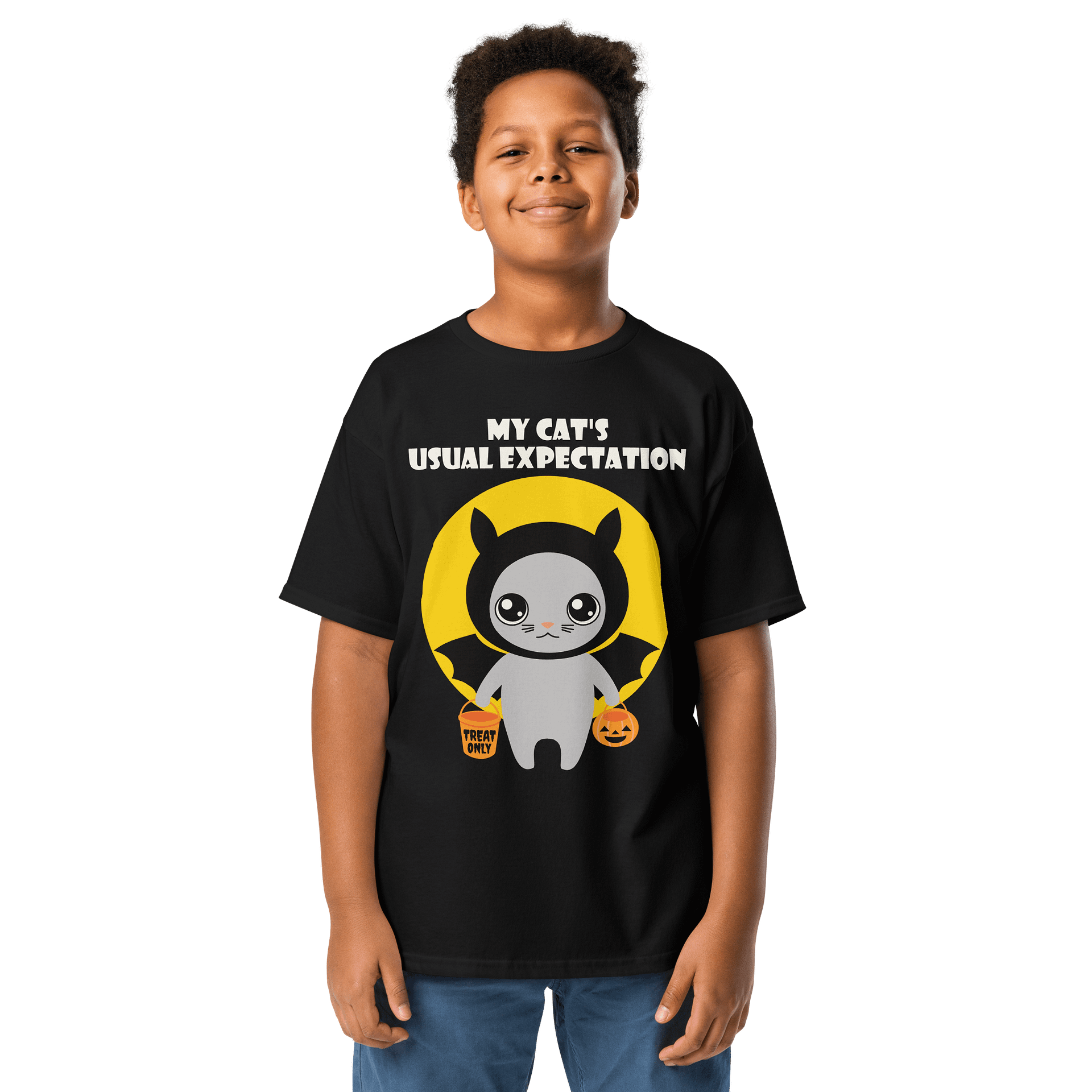 Halloween Cat (Expectation of Treats) - Youth Heavyweight T-shirt product image (1)