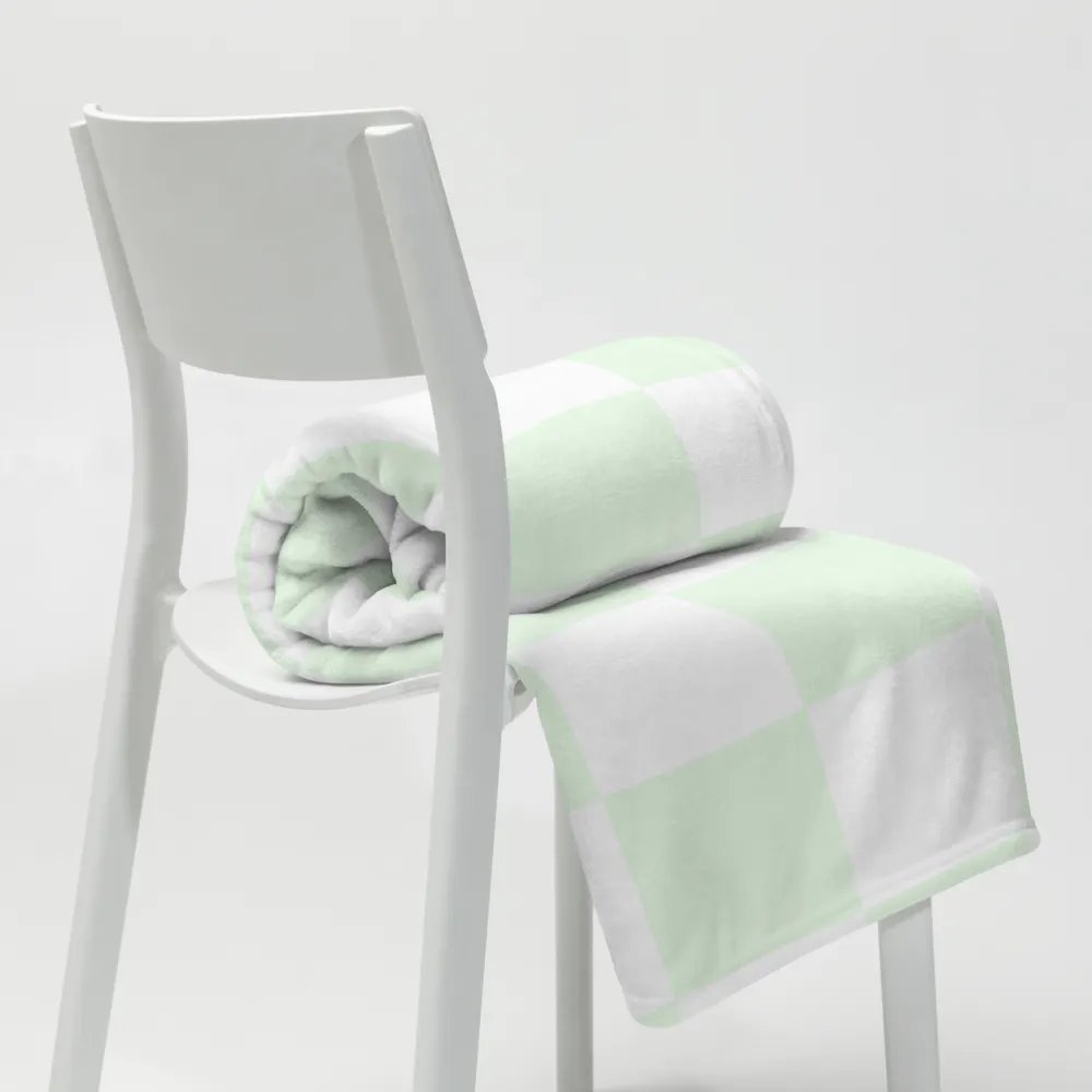 Squares White and Limegreen/Throw Blanket by Allcolor product image (10)
