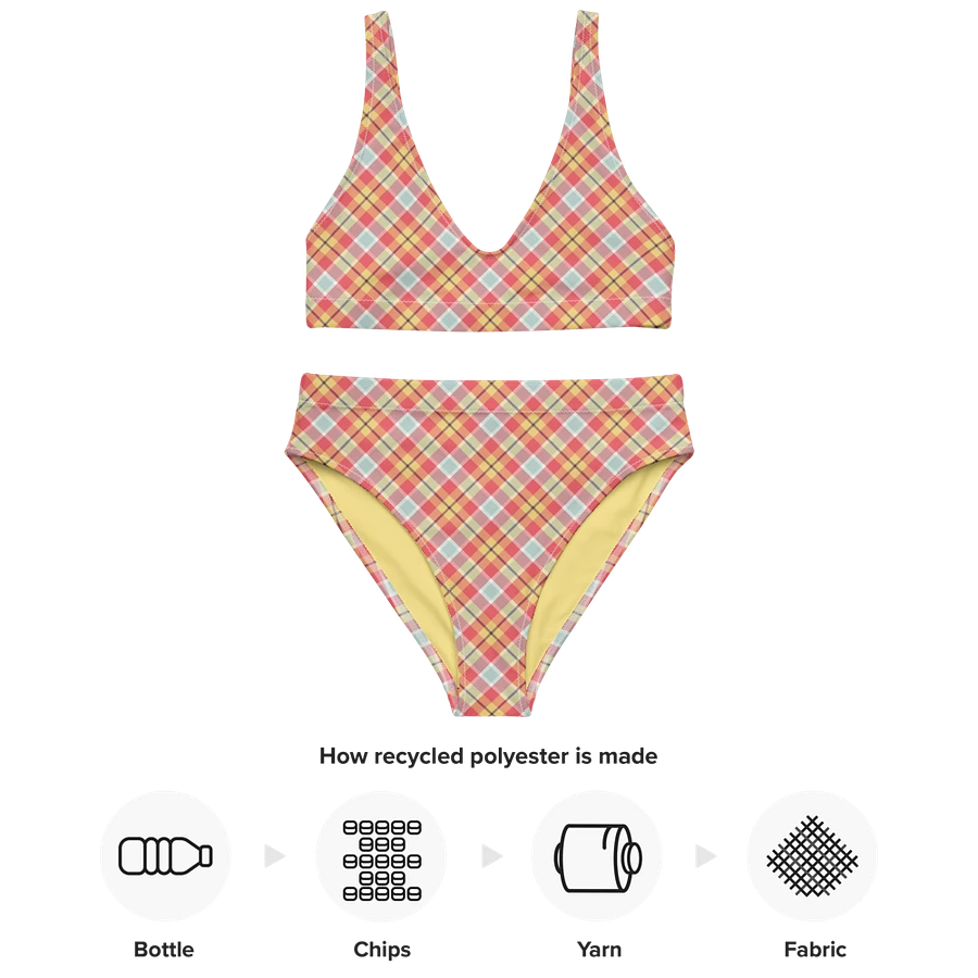 Coral Pink, Yellow, and Mint Plaid Bikini product image (10)