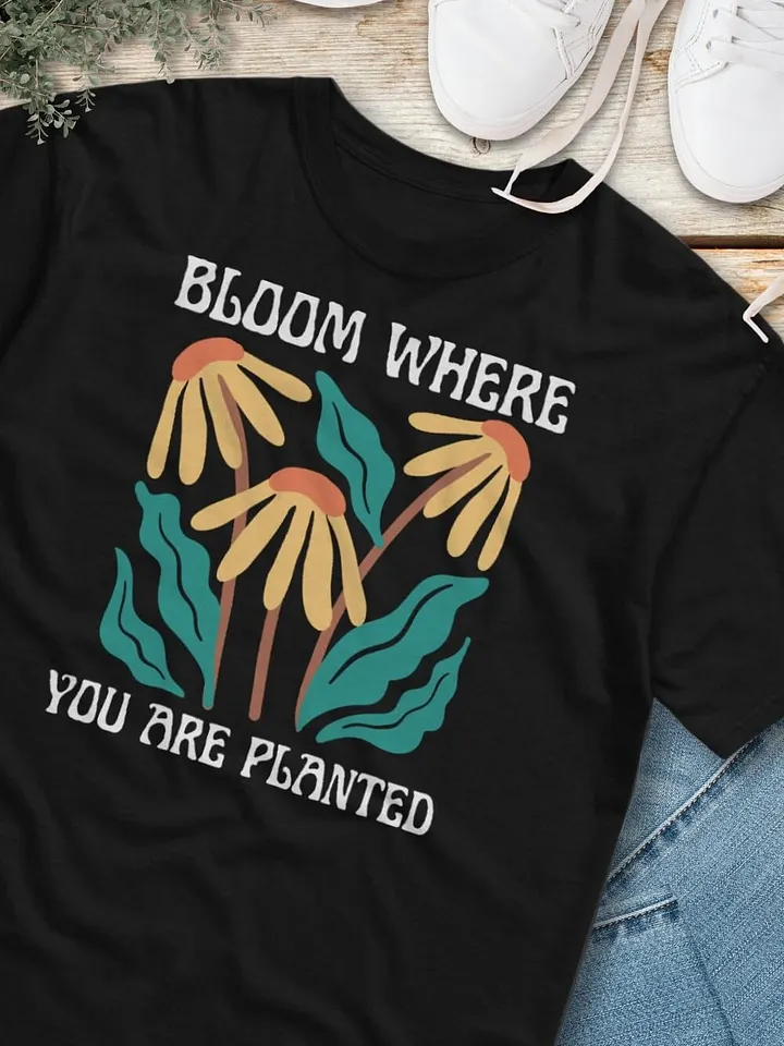 Bloom Where You Are Planted Boho Floral T-shirt, Cute Comfort Colors Flower Graphic Tee Gift For Women product image (2)