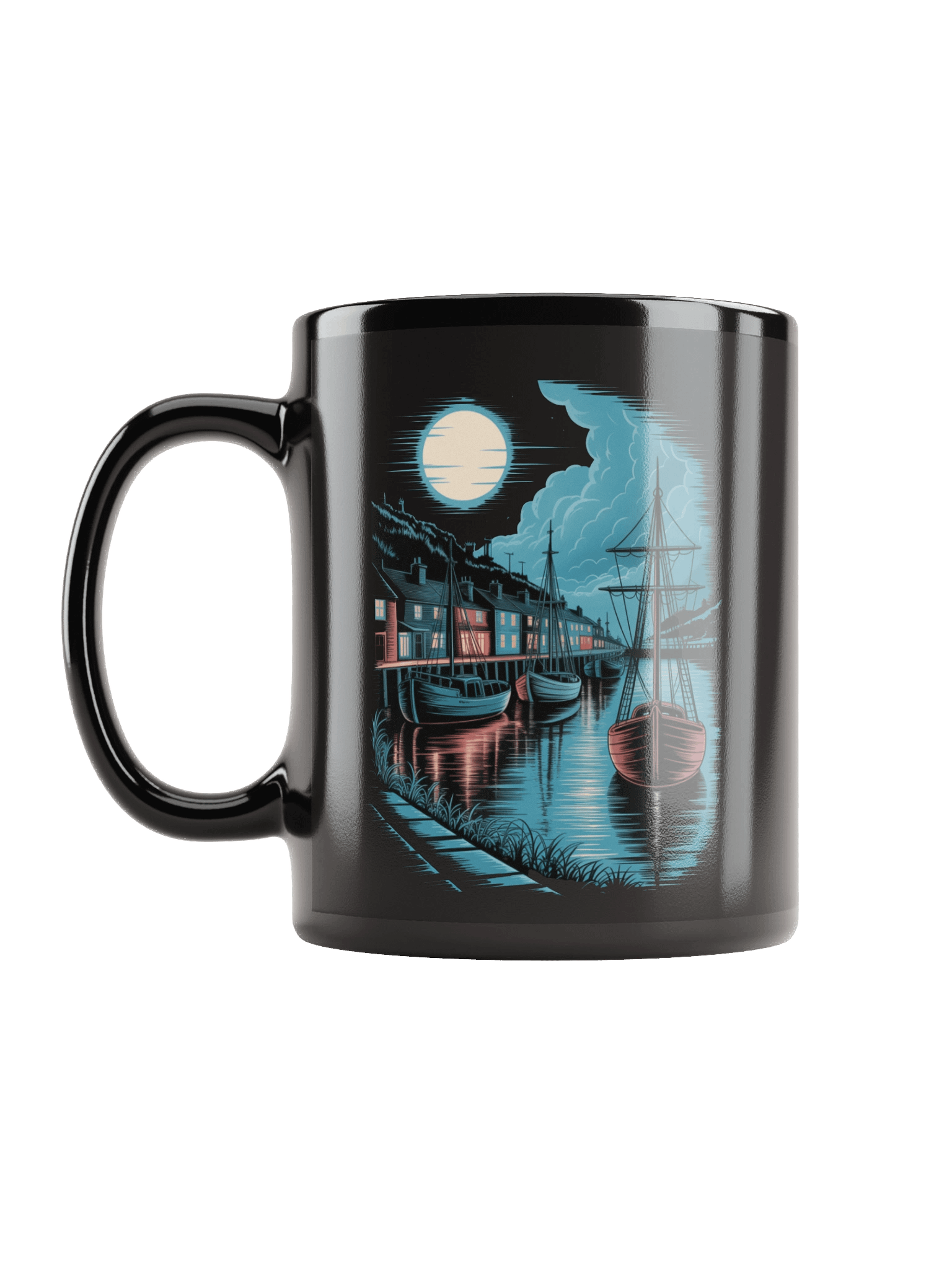 Moonlit Cornish Harbour Mug product image (11)