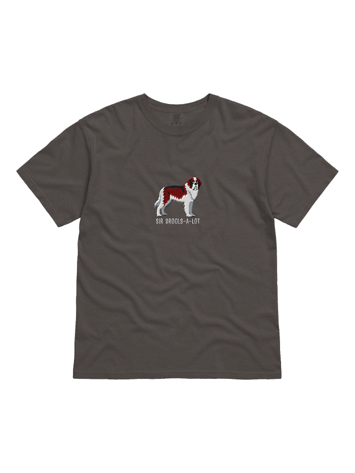 Sir Drools-A-Lot T-Shirt(Embroidered) of a Saint Bernard(Mahogany & White) product image (2)