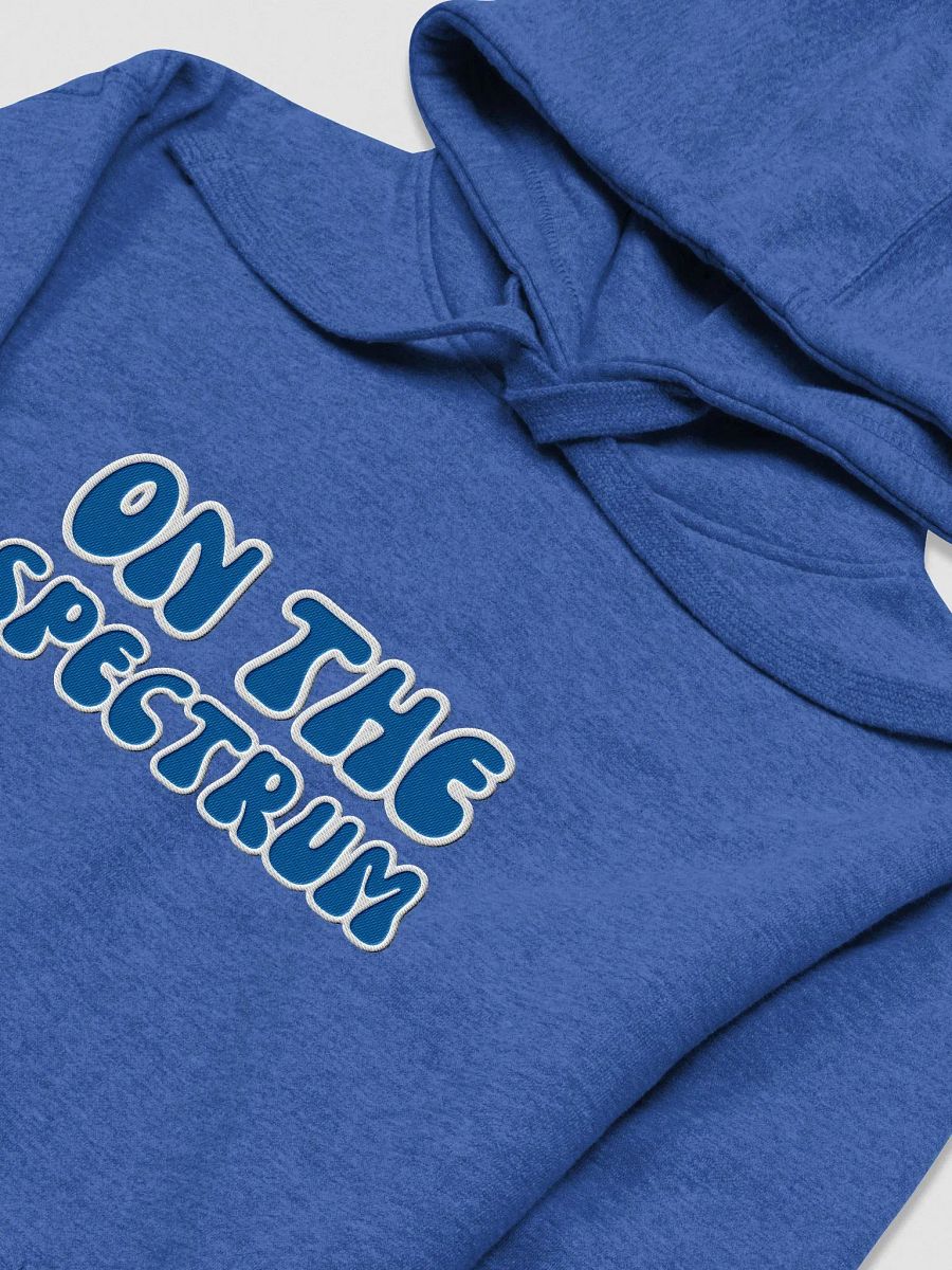 ON THE SPECTRUM lined design (lg., white and royal) embroidered heavyweight hoodie product image (11)