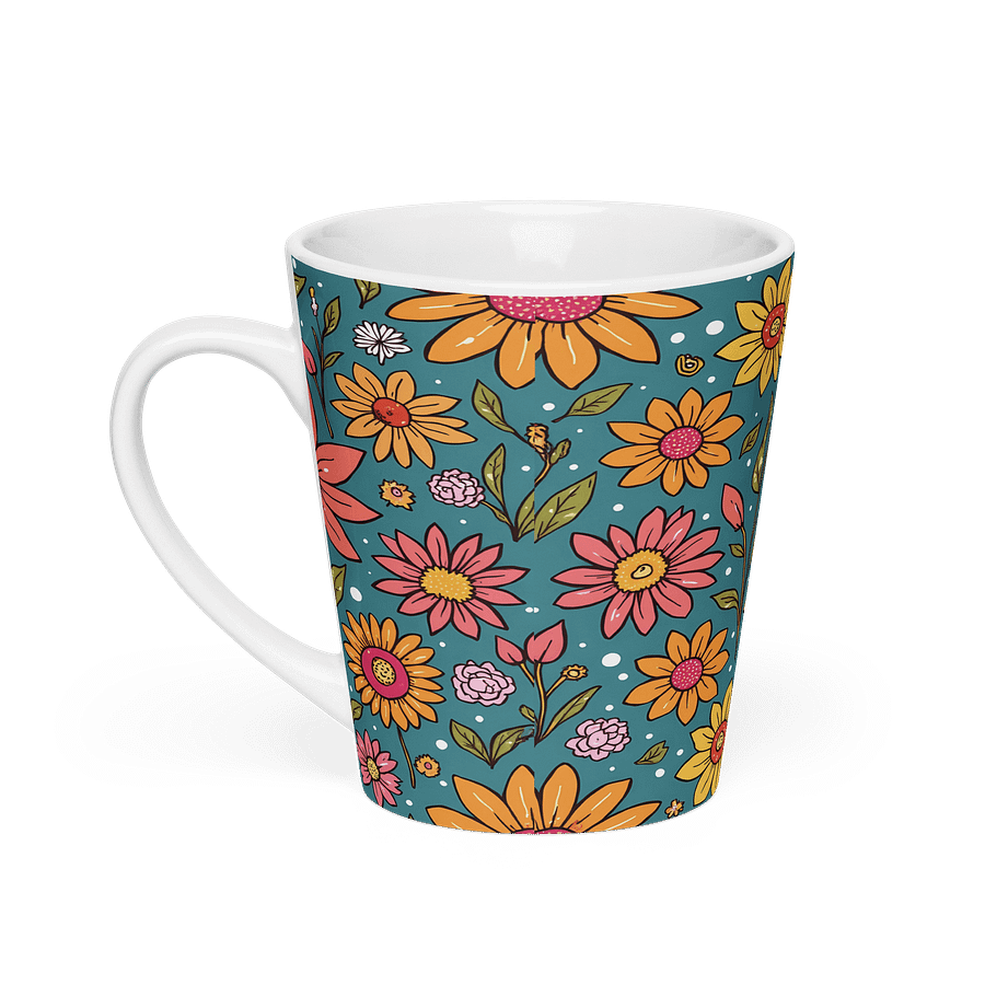 Floral Coffee Mug for Kitchen and Dining – Colorful Ceramic Latte Cup for Entertaining product image (1)