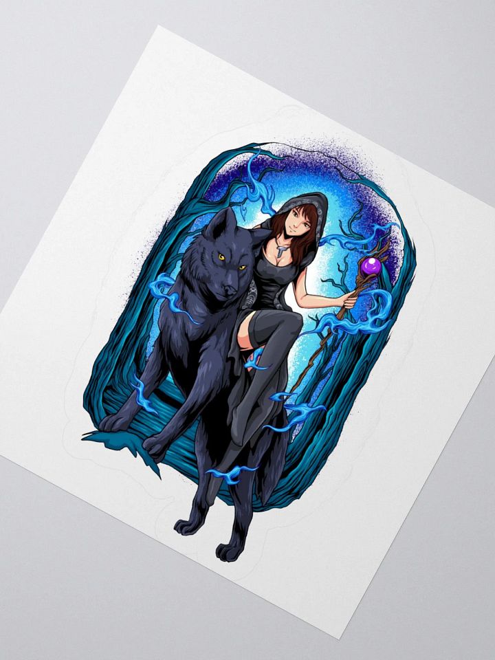 Mystical Wolf and Sorceress Kiss Cut Stickers product image (4)