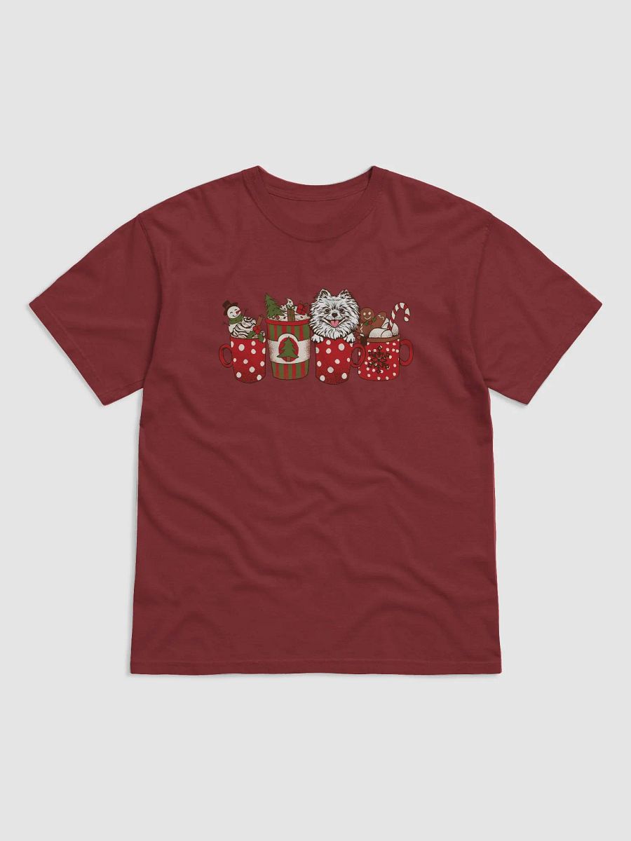 Cute Pomeranian(White) in a Christmas Cup T-Shirt | Funny Christmas Pup in a Cup product image (4)