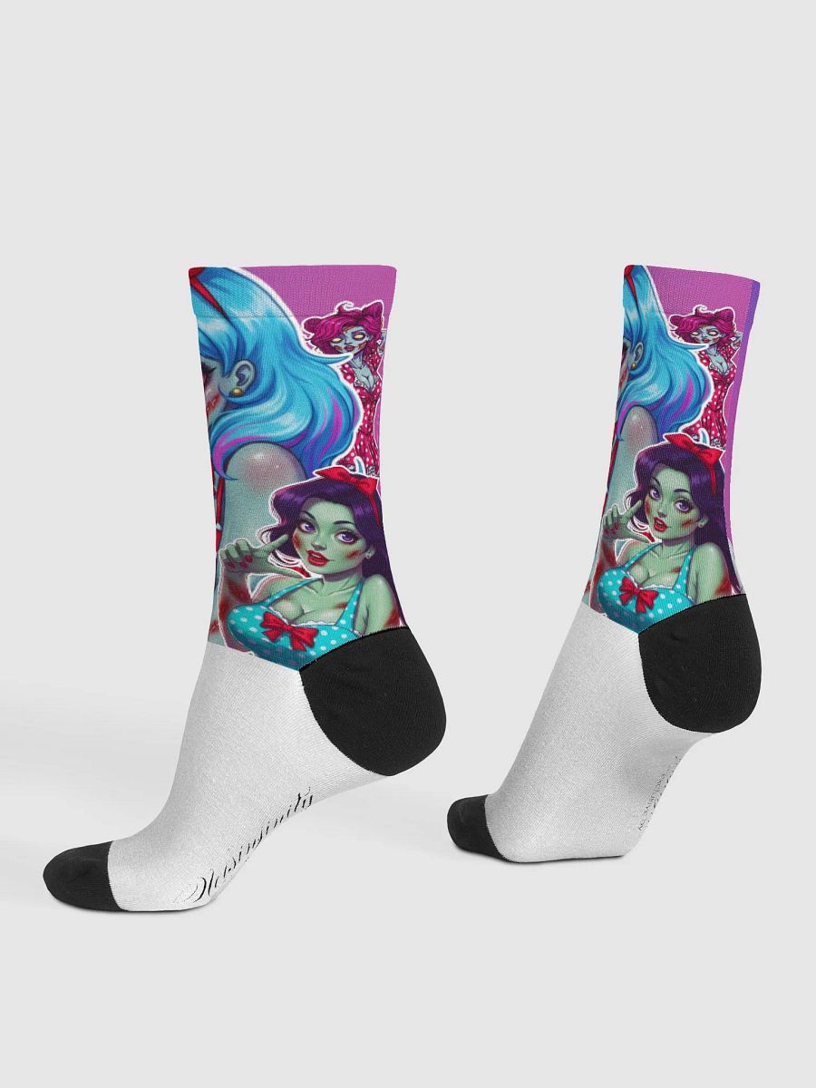 Zombie Pinup Illustrated Crew Socks product image (4)