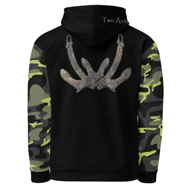 Camouflage & Black Anchor Hoodie product image (1)
