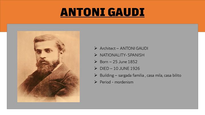 Antoni Gaudí: Master of Organic Architecture | Architectural Case Study PPT for Students" product image (1)