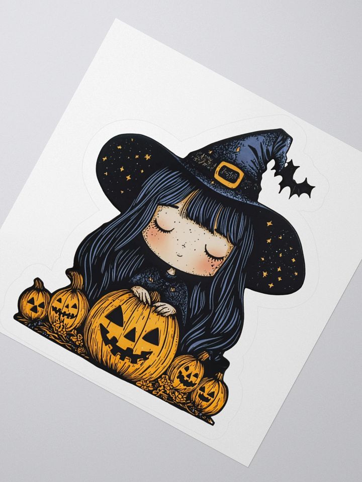 Little Miss Witch and Her Jack-O-Lanterns Sticker product image (5)