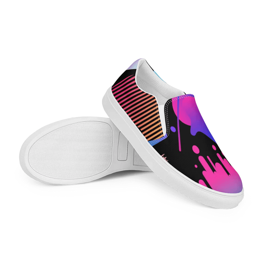 90's Pattern Neon Abstract Splash Men's Slip-Ons | 90s Pattern Shoes product image (12)