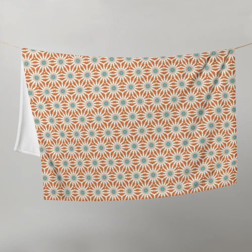 Orange Turquoise & Cream Floral Throw Blanket product image (10)