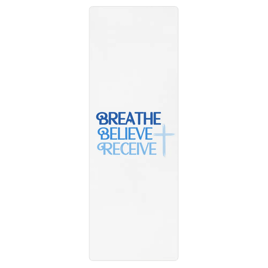 Breathe Believe Receive Yoga Mat, Inspirational Motivational, Self-Affirmation, Positive Vibes, Gift Idea product image (1)