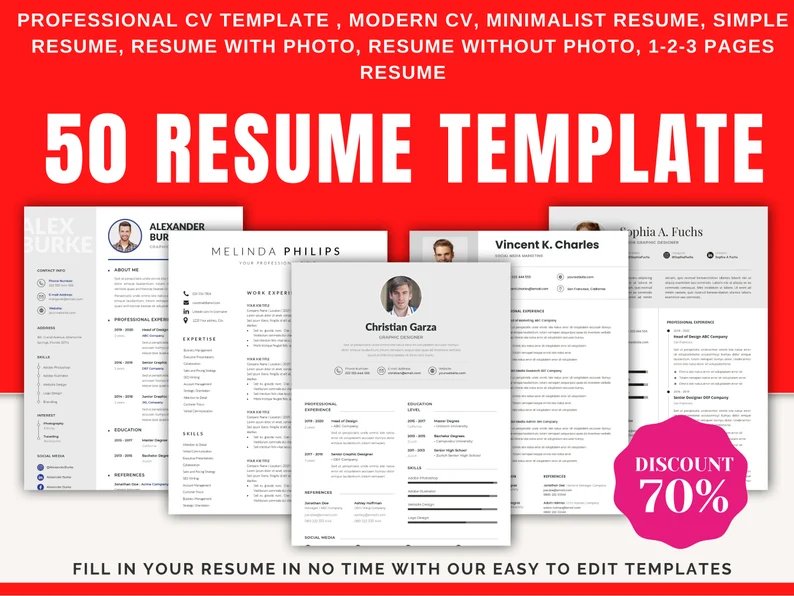 50 Resume Template Bundle product image (2)