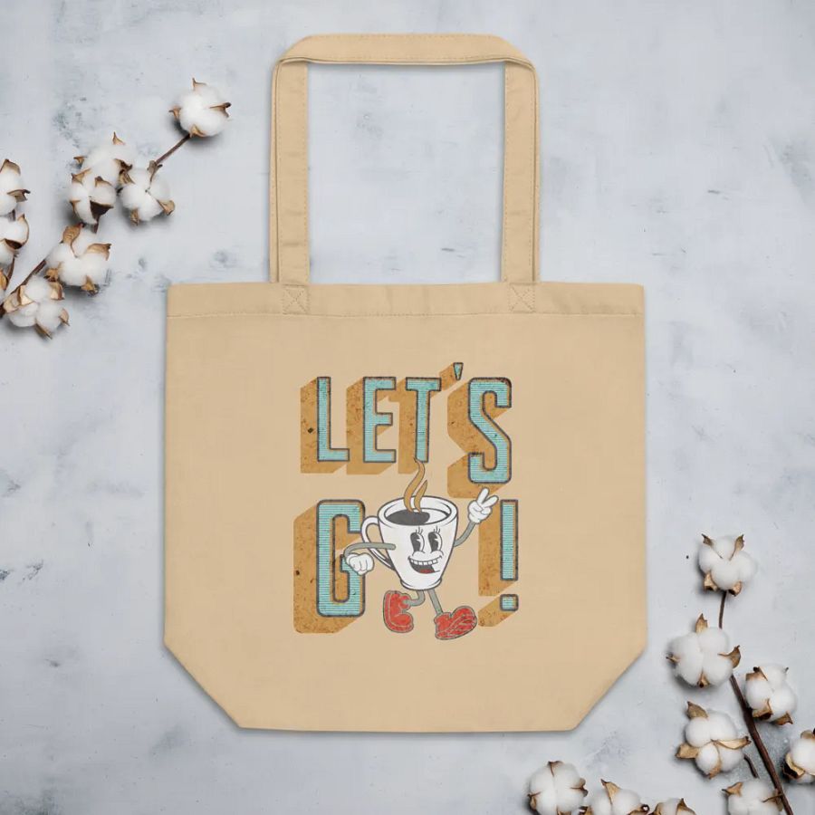 Lets Go Coffee Mascot Eco-Friendly Tote Bag product image (3)